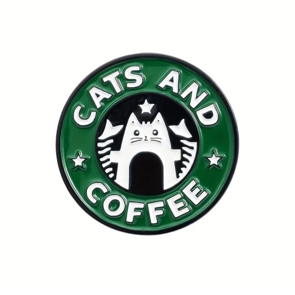 “Cats And Coffee” Pin - Picture 1 of 4